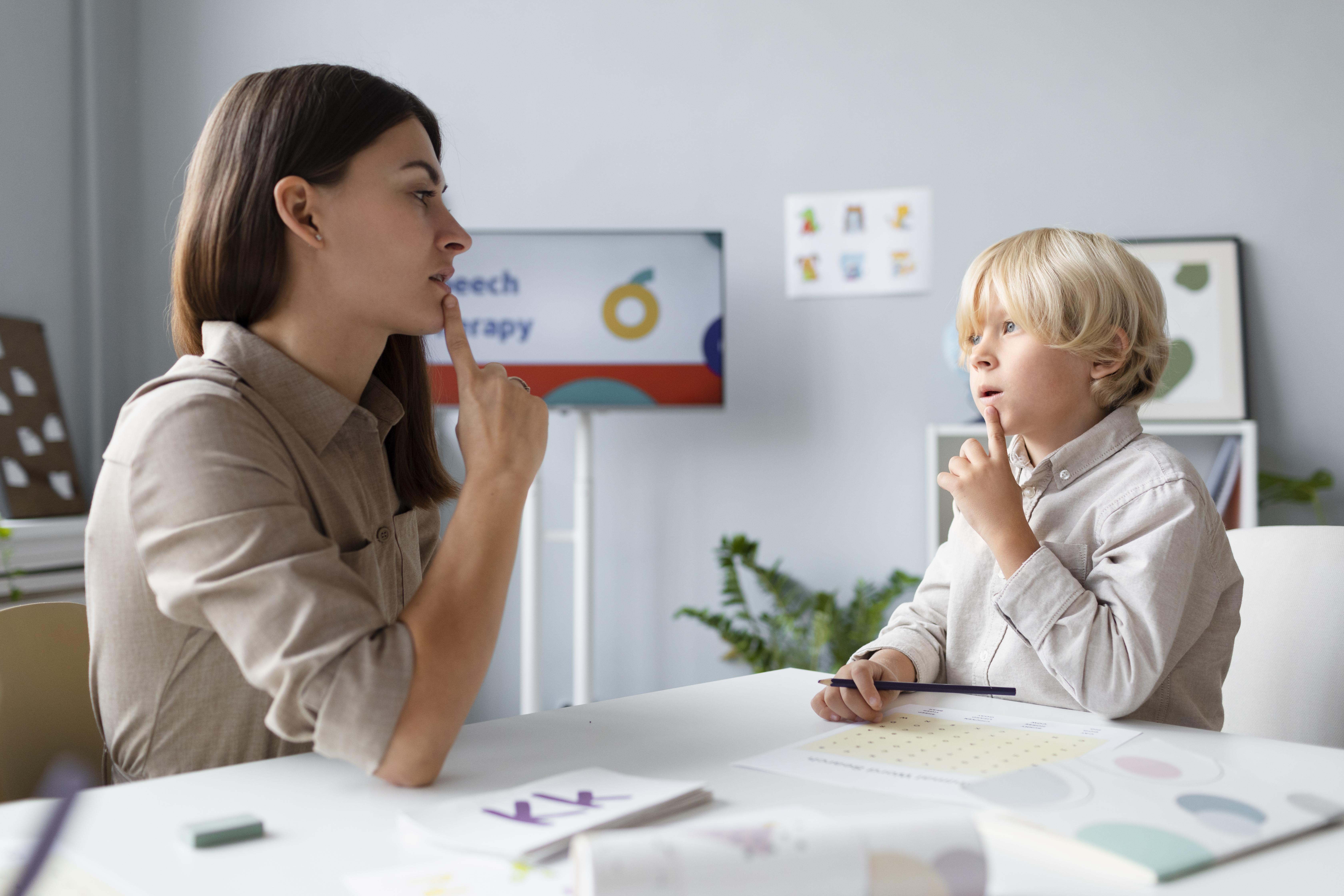 Speech therapy session
